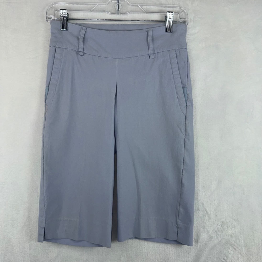 Swing Control Womens Golf Shorts Light Blue Grey Stretch Activewear Size 2